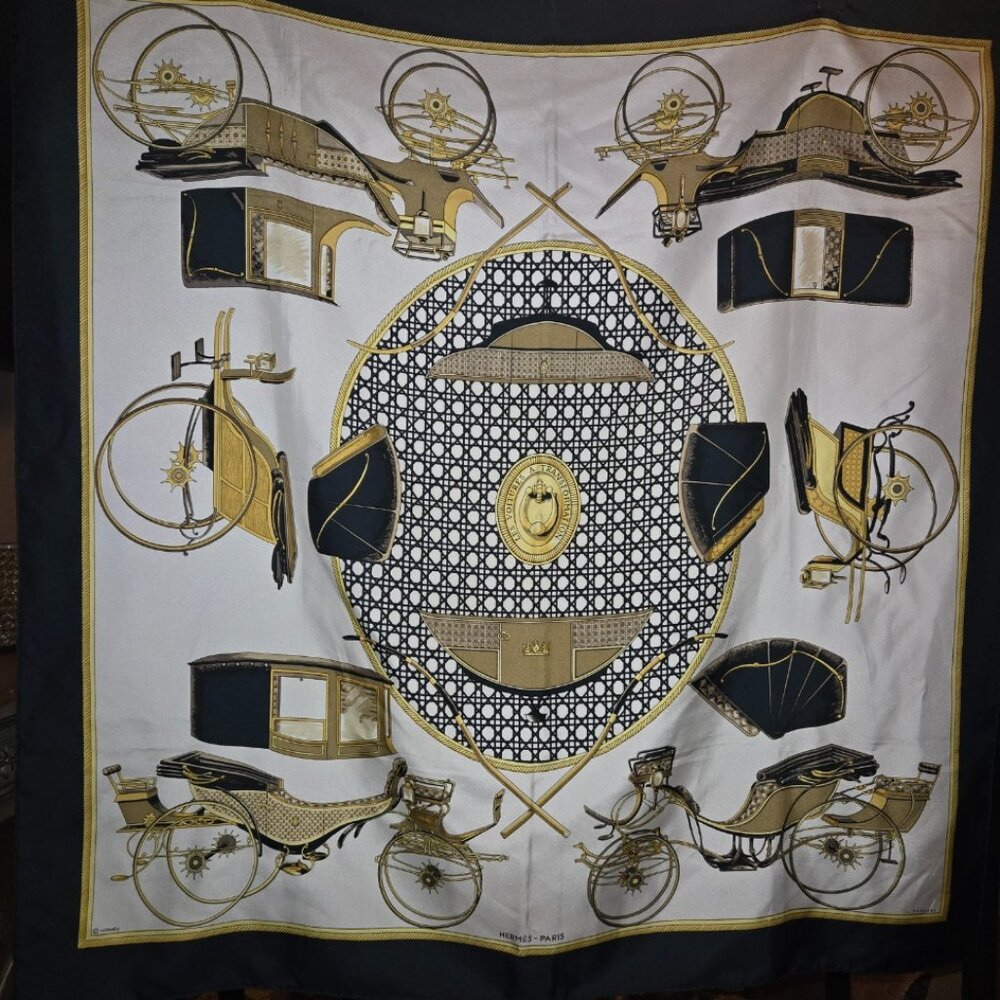 EUC Authentic Hermes 100% Silk Scarf